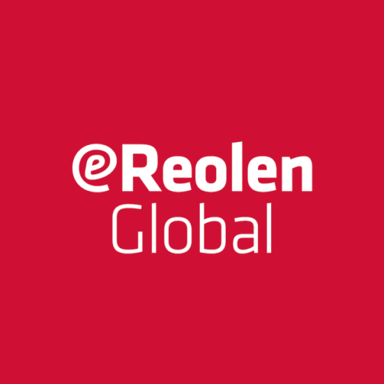 logo på rød baggrund med teksten eReolen Global