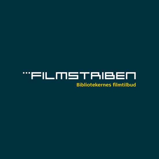 logo på blå baggrund med teksten 'Filmstriben bibliotekernes filmtilbud'