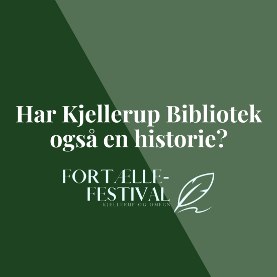Har Kjellerup bibliotek også en historier + Fortællefestival logo