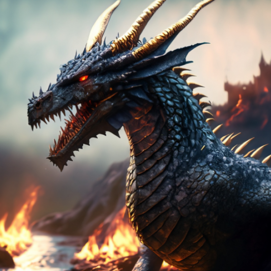 drage på baggrund af ild