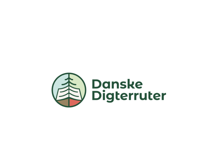 Logo med stiliseret træ, der vokser ud af en bog og teksten danske digterruter