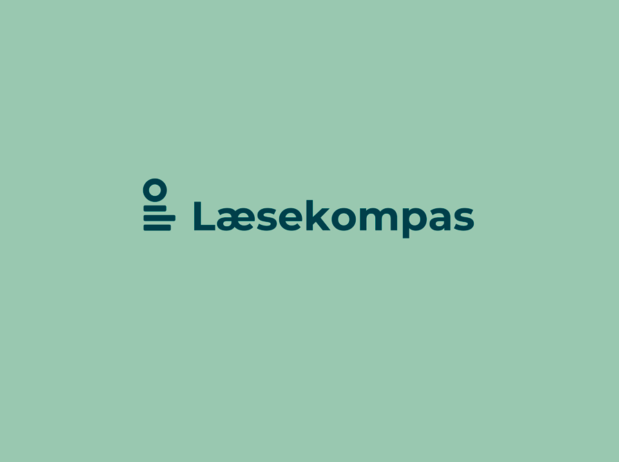 logo på grøn baggrund med teksten læsekompas